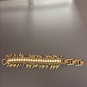 Stella & Dot Gold Spike Bracelet with Pearls